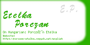 etelka porczan business card